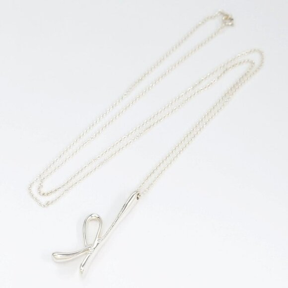 Tiffany & Co. XL Letter K Necklace 30" Silver 925 Peretti Auth w/Bag #22400 - Picture 4 of 9